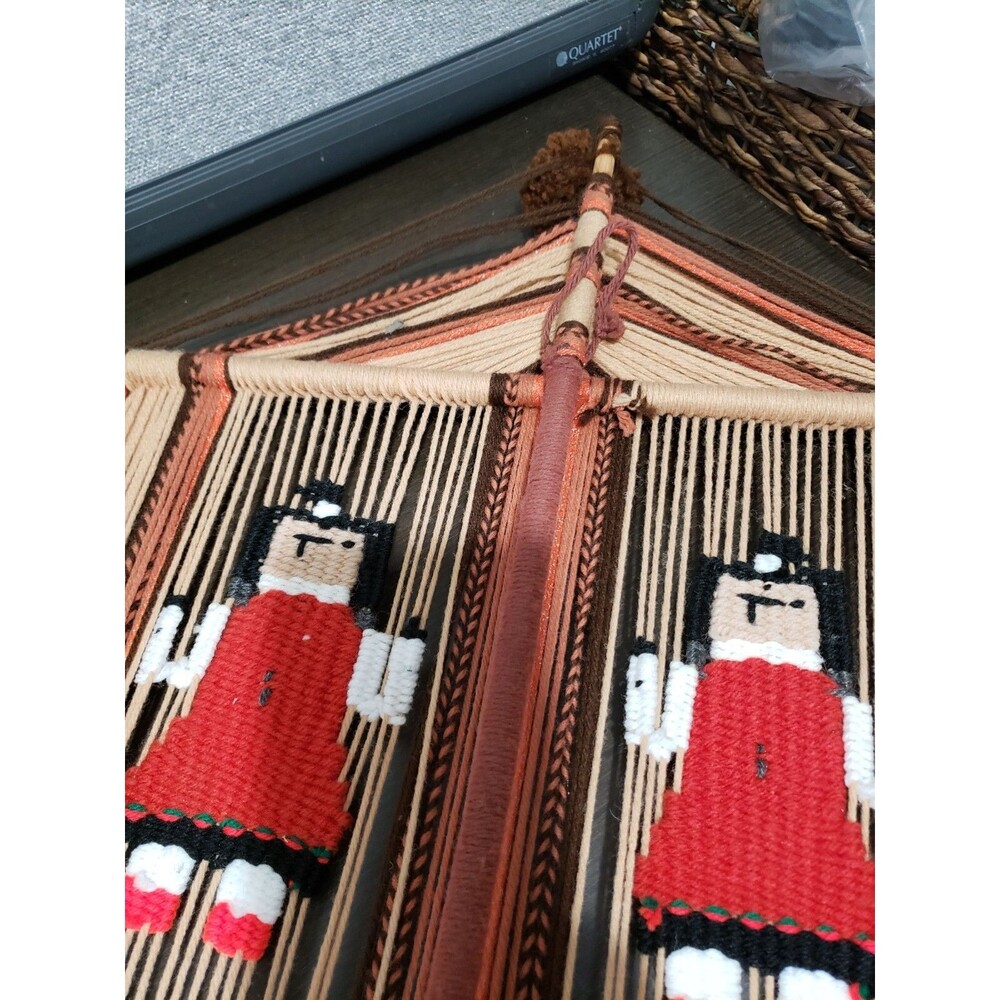 Vtg Wall Hanging Fiber Art Macrame Hand Woven Native Indian Dream Catcher 32" H - Picture 7 of 12